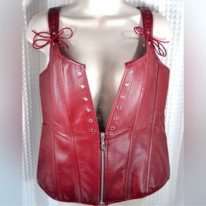 BS Lingerie Burgundy Color Faux Leather Corset Size XXL